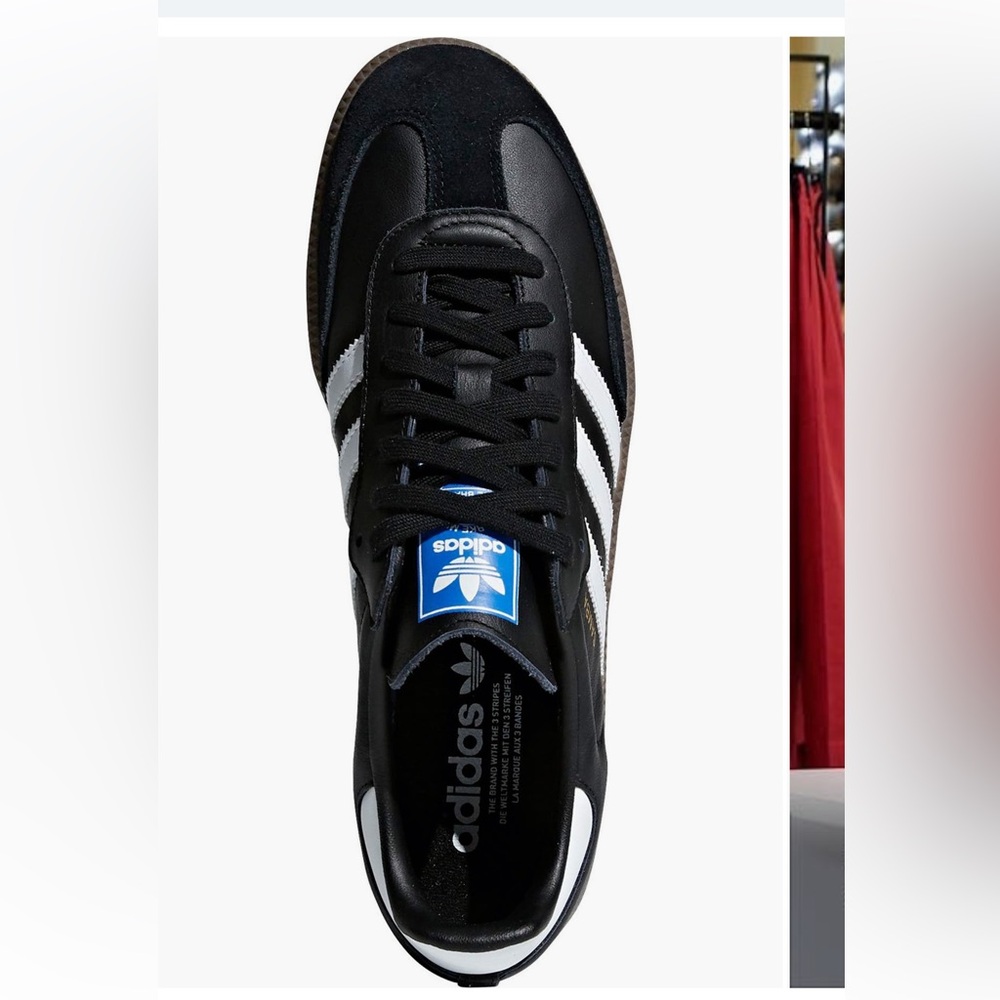 Black and white adidas sambas